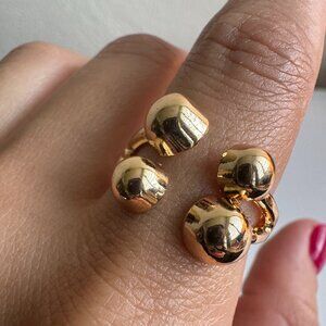 Gold-Tone Bubble Open Ring – Adjustable Modern Statement